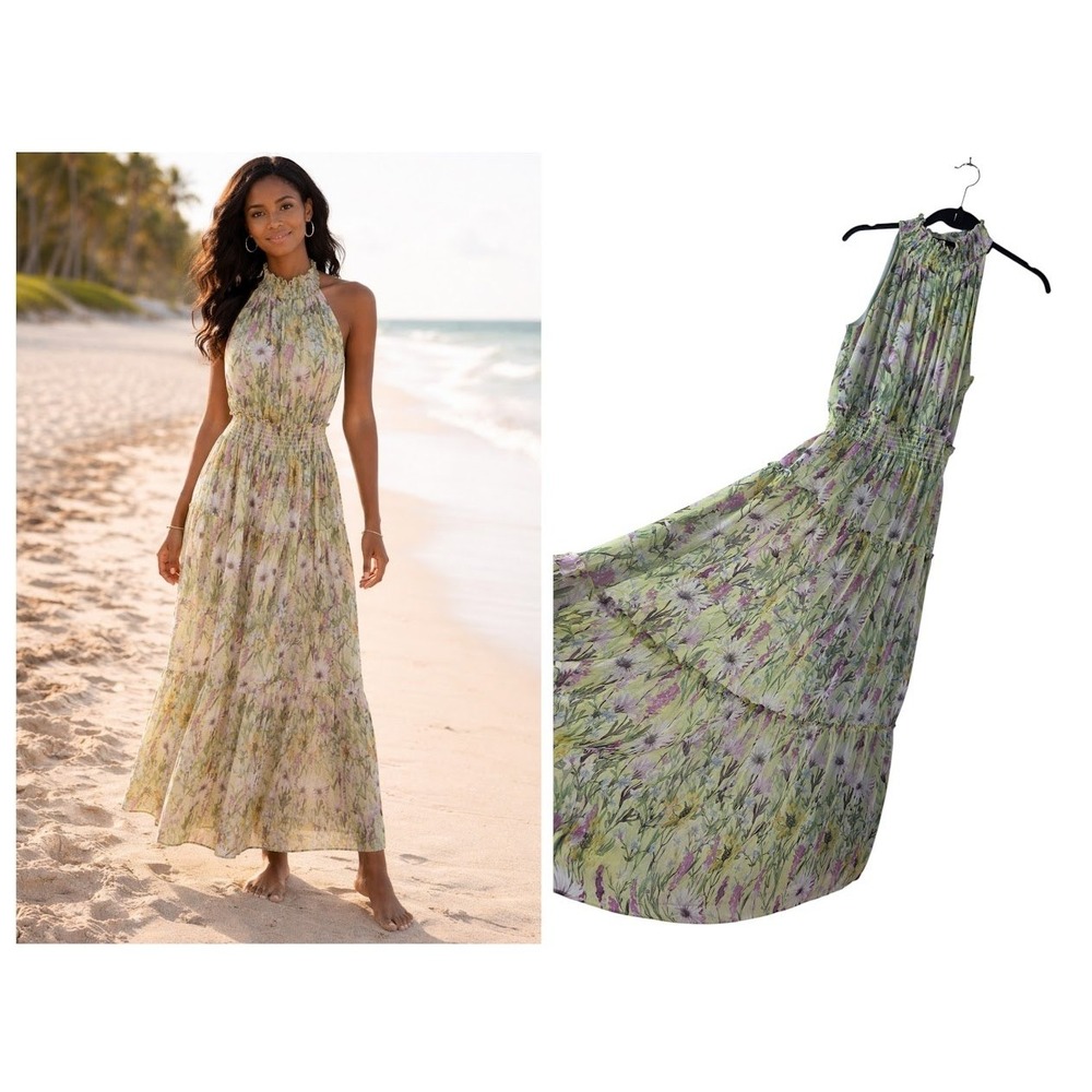 Taylor Maxi Dress Women 10 Green Floral Cottagecore